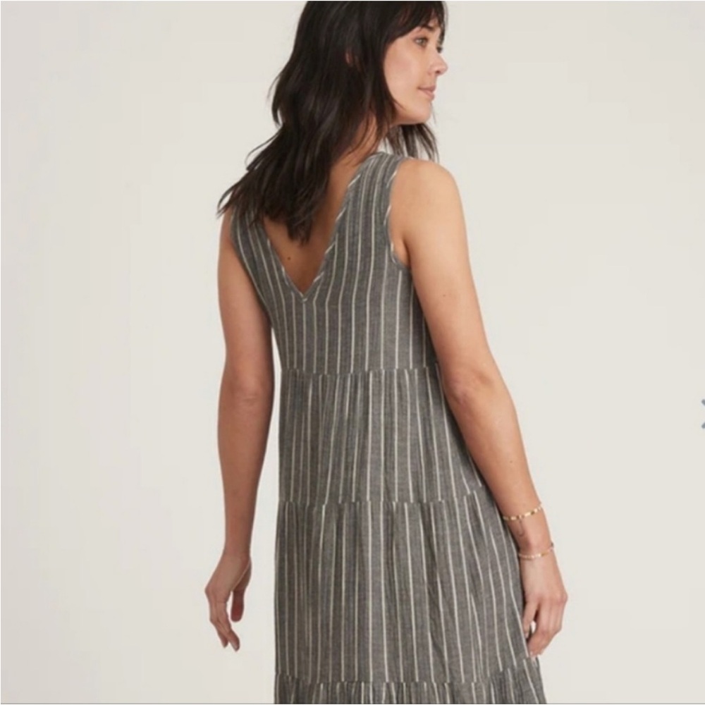 Marine Layer Gray Striped Tiered Sleeveless Maxi Dress - Picture 2 of 5